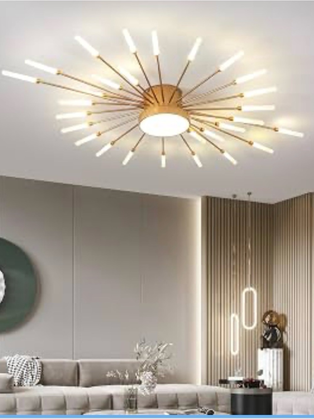 JAYMP 41.3" Ceiling Light Modern Flower Shape Ceiling Lamp for Living Room Dinin